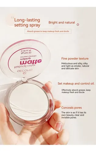 Polvo Compacto Mate Control Grasa Larga Duracion Facial