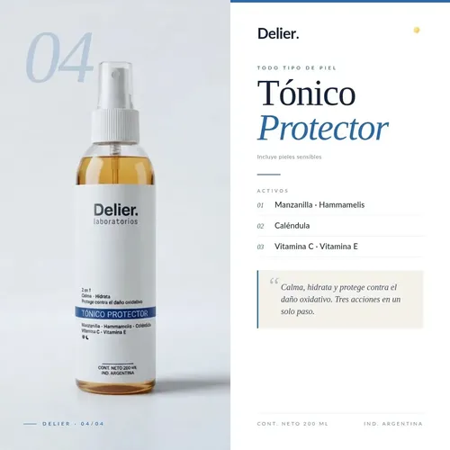 Tonico Facial Protector Vitamina C E Calmante 200ml