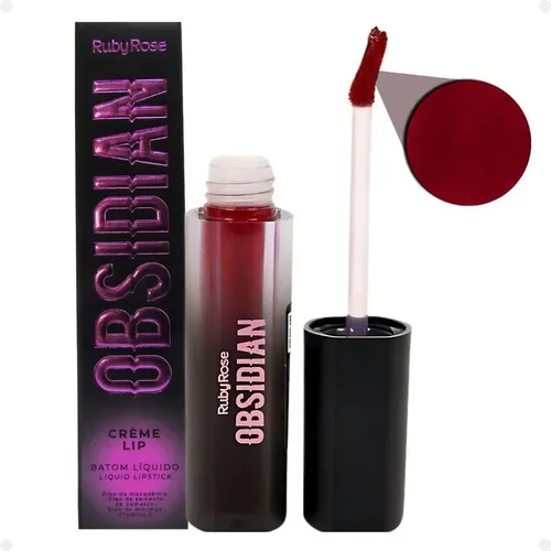 Labial Líquido Creme Lip Ruby Rose Obsidian Hb7100 Rojo Bordo Labial Lip Creme