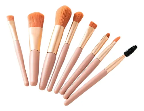Set de Brochas de Maquillaje Baluni Market de 7 Pinceles Sintéticos con Estuche