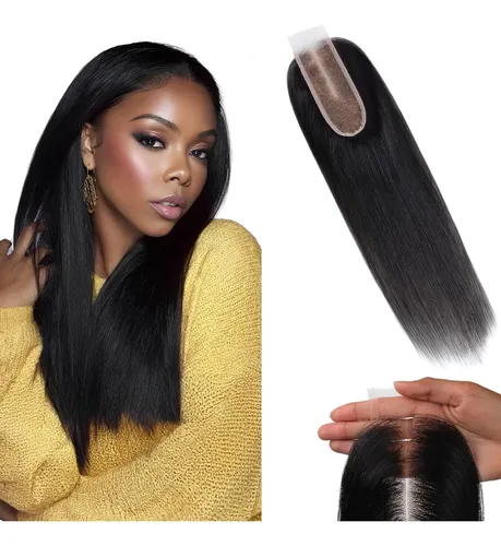 Extensión De Cabello Lacio Natural 20 Negro Con Encaje Hd