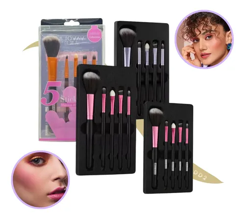 Set X5 Brocha Y Pinceles Para Maquillaje Profesional Make Up
