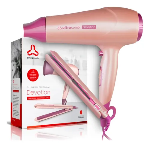 Set Devotion Secador De Pelo + Planchita Ceramica 2200w Ultracomb