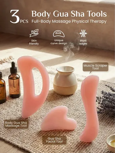 Set De 3 Herramientas De Gua Sha Para Masaje Muscular Tophld