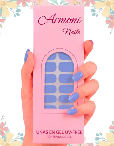 Stickers De Uñas Adhesivas Armoni Nails Gel X22 Sin Lámpara