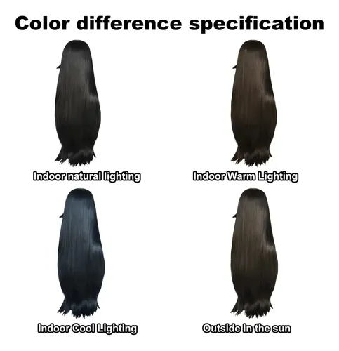 Peluca Super Larga Ryoba Aishi Para Cosplay, Color Negro