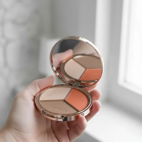 Paleta Maquillaje City Girl Contorno Rubor Iluminador Con Espejo 3 Tonos
