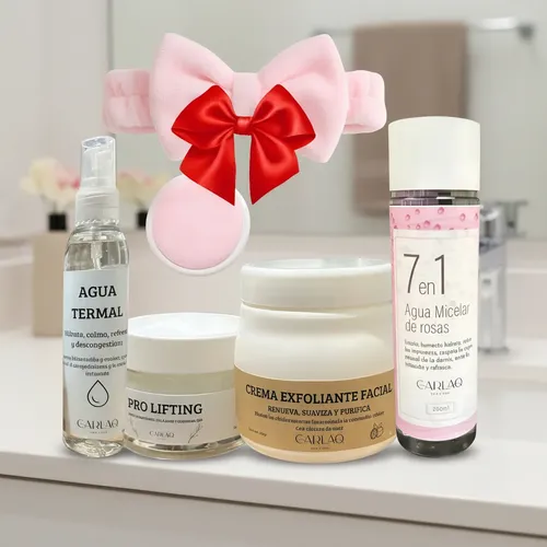 Kit Rutina Diaria Agua Micelar + Termal + Exfoliante + Crema