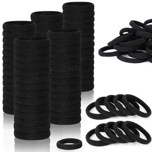 Cintas Elásticas Negras Para Mujeres Y Niñas, 200 Unidades