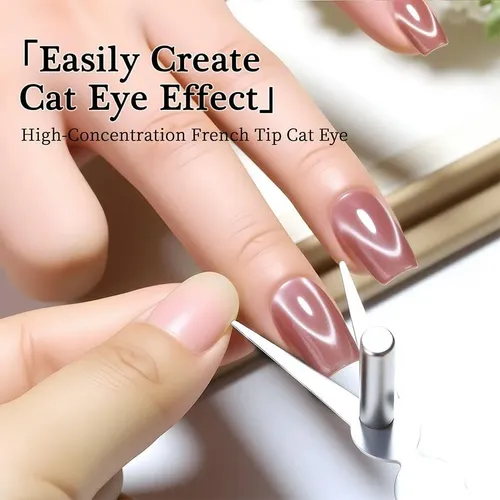 Ring-shaped Cat Eye Magnet For Nails, 2026 New Hollow Ring+french Magnet-1set