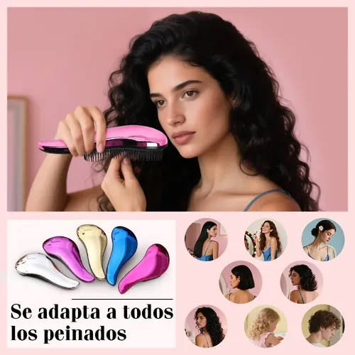 5 Piezas De Peine Para Cabello Y Cepillo Para Desenredar 5 Colores