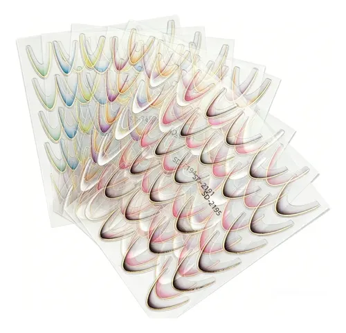 Stickers Uñas 5d Francesita Borde Dorado 12u Generai