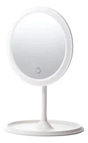 Espejo Maquillaje Portatil Touch Aro Luz Led Moderno Usb