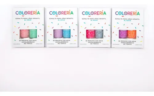 Set De Esmaltes X2 Lavable Infantil Color Violeta y Celeste