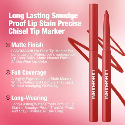 Set De Delineadores De Labios Mate 12 Colores Langmanni