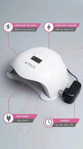 Cabina Uñas Lampara Uv Led Secado Rapido Uniforme Sensor Cabina Profesional Desmontable Gel Semipermanente Esmalte Manos Pies Rapido Uniforme Manicure Pedicure Salon Casa Proximidad