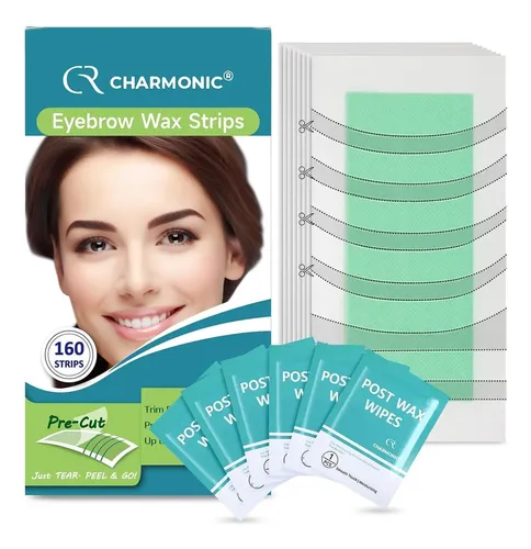 Tiras De Cera Para Cejas Charmonic, 160 Unidades, Con Toalli