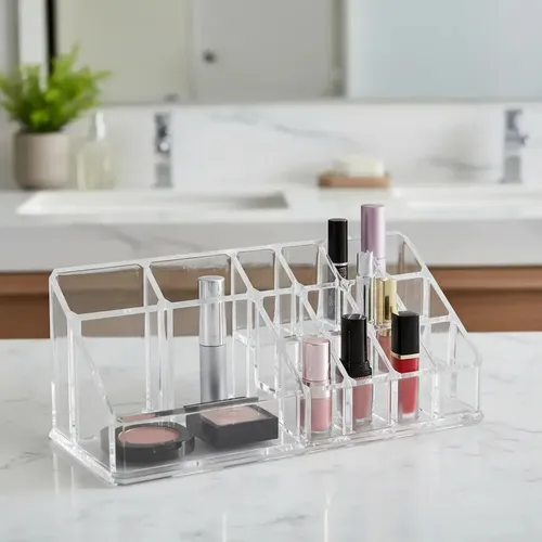 Organizador Maquillaje Acrílico Belleza Porta Cosméticos Traslúcido