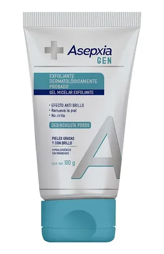 Asepxia Gen Gel Micelar Exfoliante Piel Grasa C/brillo 100g Momento de aplicación Día/Noche Tipo de piel Grasa con Brillo