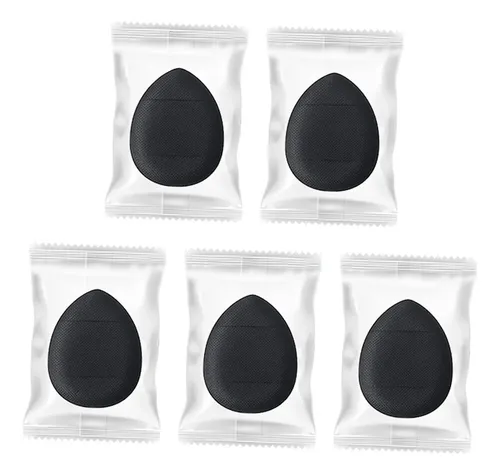 Esponja De Mezcla Suave Para Polvo De Dedo, 5 Piezas, Negro