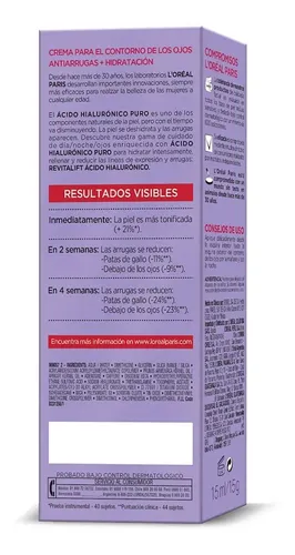 Contorno De Ojos L’oréal Paris Revitalift Ácido Hialurónico