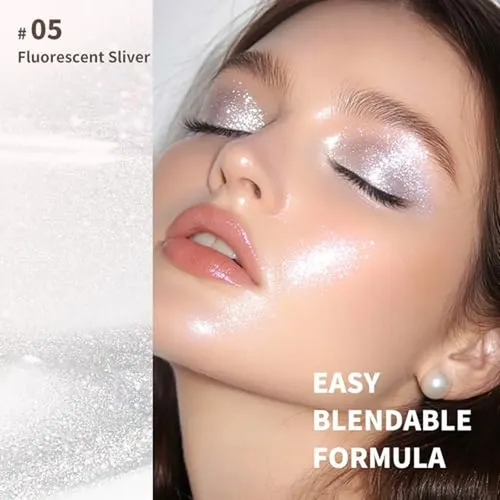 Iluminador Líquido Con Purpurina Color Nymph En Barra, Gel Y