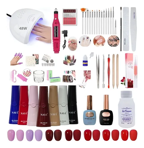 Kit Inicial X60u Completo Uñas 48w Deco Art Cabina Torno