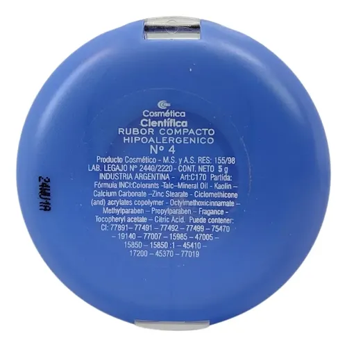 Cosmetica Cientifica Hipoalergenico Rubor Compacto Tono del maquillaje 4