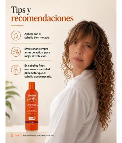 Crema Activadora Rizos Cantu + Mousse Volumen Kit Definicion