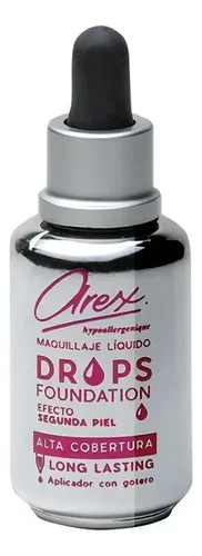Base de Maquillaje Líquida Hipoalergénica Arex con Acabado Natural y Cobertura Alta