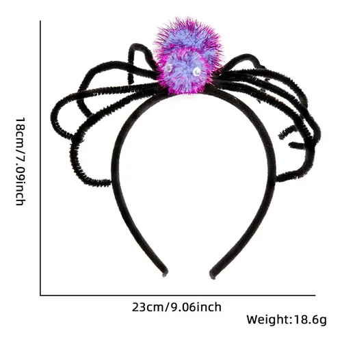 Diadema De Halloween, Tocado Con Forma De Araña Violeta