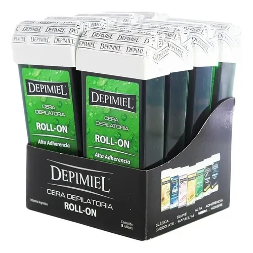 Cera Depilatoria Roll On Descartable Aloe Vera Depimiel X8