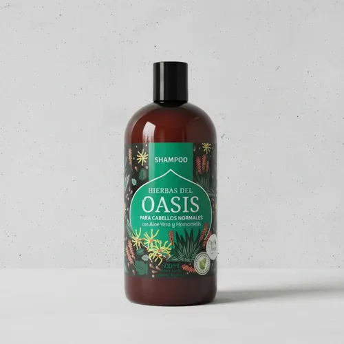 Shampoo Para Cabellos Normales Con Aloe Vera Y Hamamelis Hierbas Del Oasis Vegan Sin Parabenos
