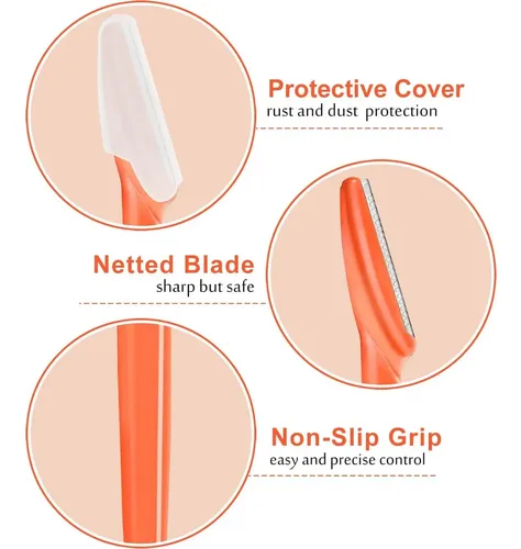 12 Navajas Faciales Hfatmos Para Cejas Y Dermaplaning
