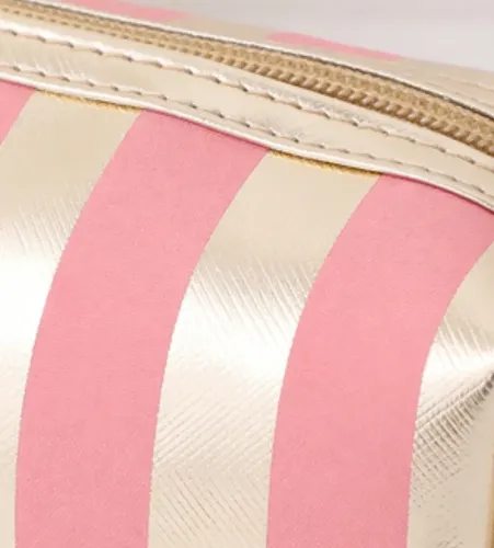 Bolsa De Maquillaje A Rayas, Bolsa De Mano For Mujer Rosa