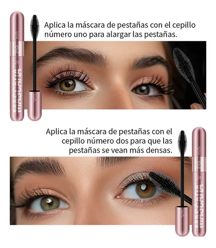 Mascara De Pestañas Rimel 2 En 1 Waterproof Volumen Y Largo