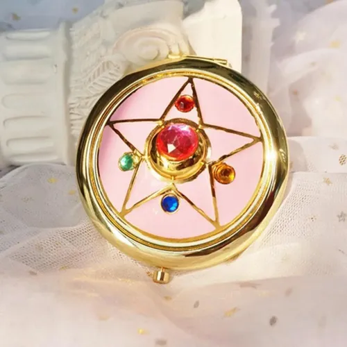 Espejo De Maquillaje Anime, Caja De Metal Con Patrón De