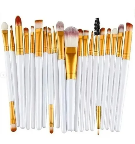 Set 20 Brochas Maquillaje Artístico Sintéticas Rostro Pincel