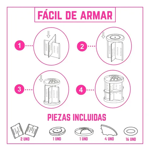 Organizador Maquillaje Porta Cosmetico Giratorio Acrilico Color Transparente