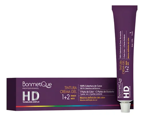 Tintura Bonmetique Hd 50g Coloración Peluquería Tono 6.62 Rojo Mora