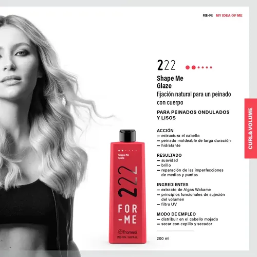 Fijador Natural 222 Shape Me Glaze For Me Framesi 200ml