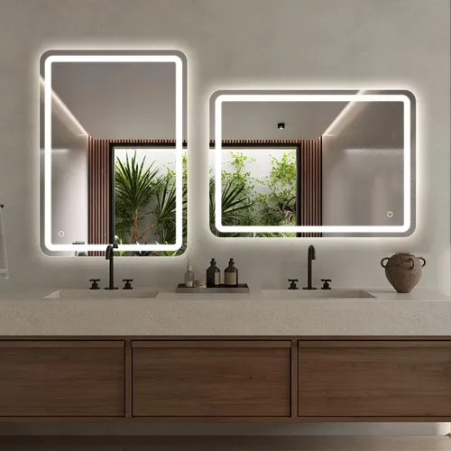 Espejo Luz Led Táctil Touch Baño Rectangular 60x80cm Premium
