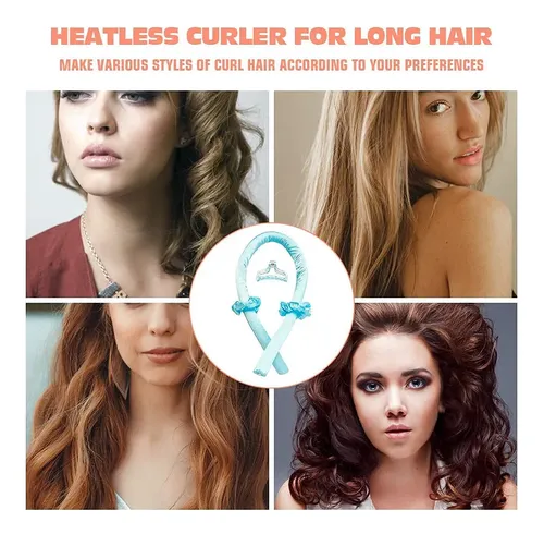 Diadema Con Varilla Para Rizar Sin Calor, Cinta De Seda Sin