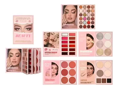 Maxi Paleta Libro Maquillaje Profesional Sombras Labiales