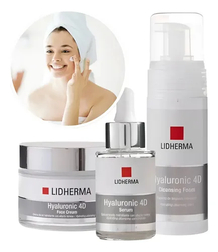 Kit Hyaluronic 4d Crema + Serum + Espuma Limpieza Lidherma