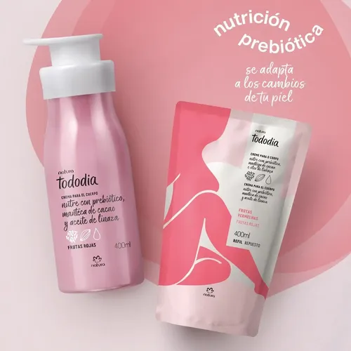 Repuesto De Crema Corporal Nutritiva Natura Tododia Frutas Rojas X 400 Ml