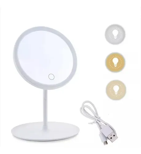 Espejo Para Maquillaje Con Luz Led Táctil  Recargable