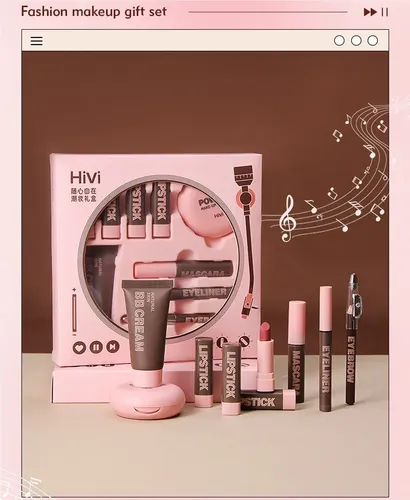Kit De Maquillaje Completo 9 Piezas, Crema Bb, Cejas, Lápiz