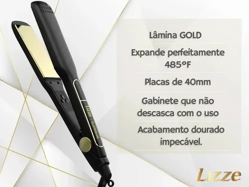 Lizze Supreme Plancha Titanio 250°c Con Placa De 4 Cm Ancho