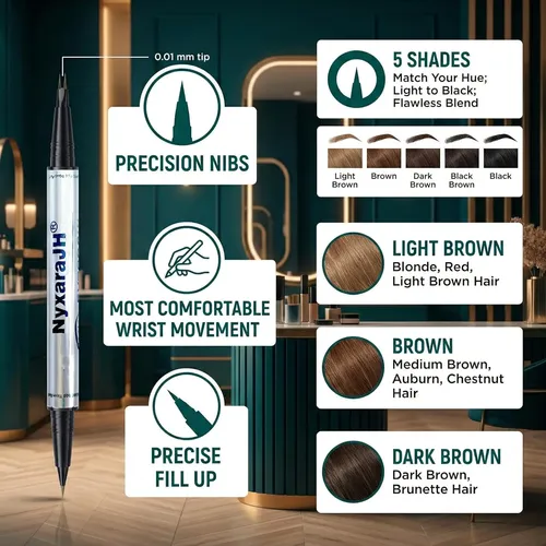 Delineador De Cejas 2 En 1 Impermeable Marrón Oscuro